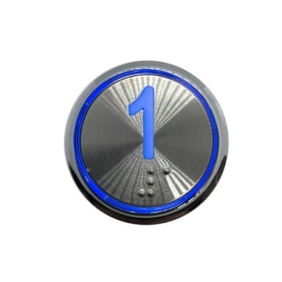 BOTÃO COM BRAILLE LED AZUL 35,6MM 24V 1""