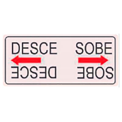 PLACA DE SINALIZAÇÃO -SETA SOBE E DESCE- 40 X 130MM