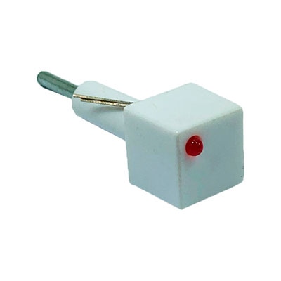 BOTÃO QUADRADO 14MM BRANCO COM LED E PINO