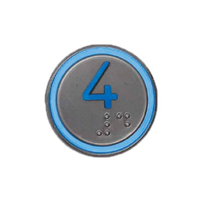 BOTÃO COM BRAILLE LED AZUL 32MM 12 / 24V 4