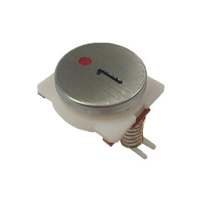 NÚCLEO COM CAPACETE PARA BOTÃO CLASSE A EM INOX COM FURO PARA LED