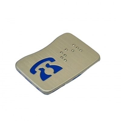 FRONTAL DO BOTÃO AK25 BLUE LED BRAILLE 24VDC GRAV. TELEFONE (55429)